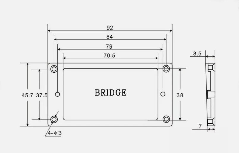 New Flat Pickup Rings Set Neck & Bridge for Import / Gibson Guitar - BLACK